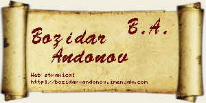 Božidar Andonov vizit kartica